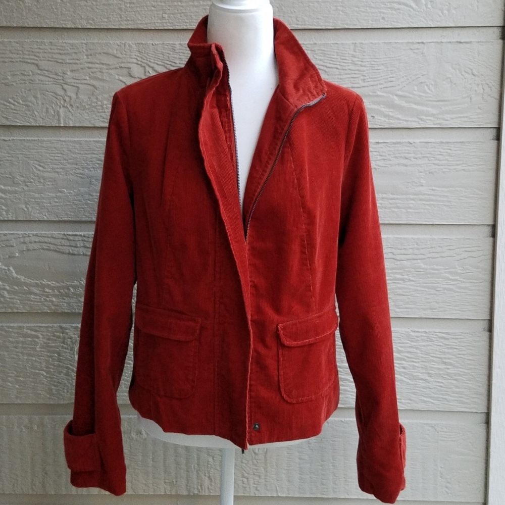 Merona orange Corduroy full zip jacket size M